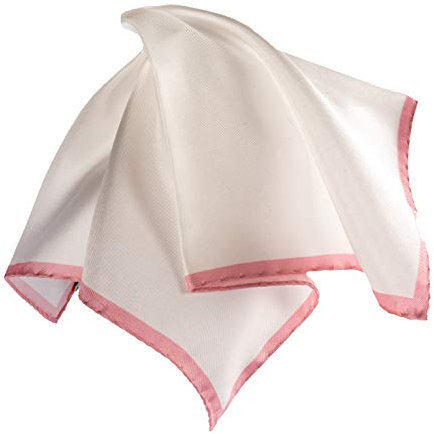 SansPlomb Fazzoletto da taschino, pochette con bordo in seta di alta qualità, stampata con un disegno unito e bordino contrastato - 100% Made in Italy (rosa)