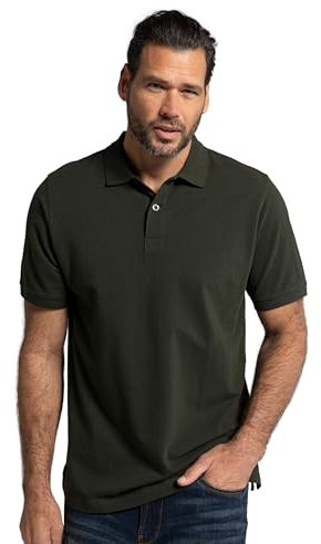 JP 1880 Herren große Größen Übergrößen Menswear L-8XL Poloshirt, Basic, Halbarm, Piqué, L bis 10XL dunkle Olive 4XL 702560193-4XL