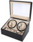 Automatische Uhrenbeweger Box, Uhren Aufbewahrungsboxen mit 4 Uhrenbewe + 6 Uhren, Drehen Mute Uhrenbeweger Display-Boxen PU-Leder für Uhrengeschäft und Zuhause 31 x 24 x 18 cm