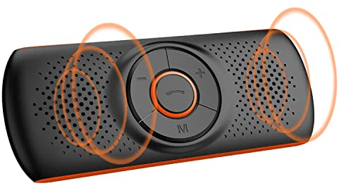Hands Free Car Kit Bluetooth - Bluetooth Car Speaker Car Speakerphone Support Siri Google Assistant Voice Guidance Built-in Mic/TF Card Player, Wireless In Car Speaker Hands Free Speakerphone