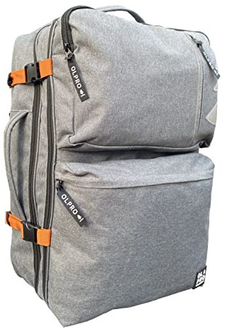 OLPRO 44L Carry-on Cabin Bag – Water Resistant Travel Backpack with Laptop Sleeve, Adjustable Straps, Compression Straps & Suitcase Handle Slot – Cabin Size Hand Luggage