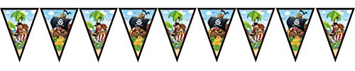 Procos 94157 - Flaggenbanner Pirates Island, FSC® Mix, Hängedekoration, Girlande, Geburtstag, Mottoparty