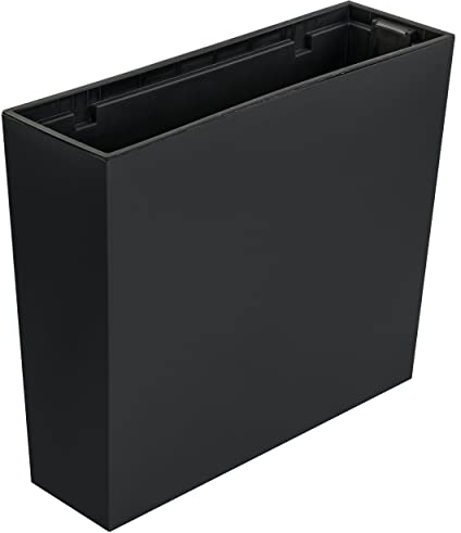 Vaso per fiori con vaso interno Portavaso Fioriera da balcone stile trapezio con inserto 58 x 18 x 50 cm, colore: antazite grigio scuro nero liscio brillante, interno esterno, rettangolare, plastica