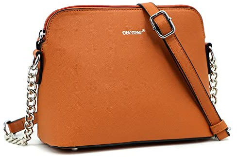 TANTOMI Umhängetasche Damen-Handtasche Damen Klein-Feste Crossbody Bag-Kette Schulterriemen Abendtasche Mode Elegant-Braun