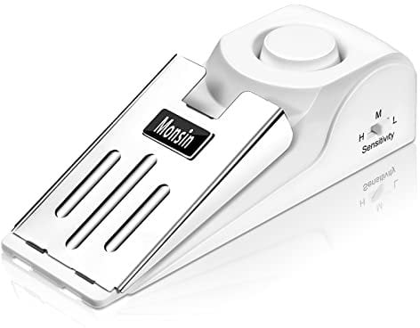 Butée de porte avec alarme de sécurité de 120 dB - Butée de porte pour voyage, appartement, maison (lot de 1)