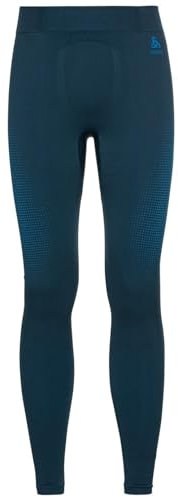 Odlo Herren Funktionsunterwäsche Lange Hose Performance WARM ECO, Blue Wing Teal - Indigo Bunting, XL