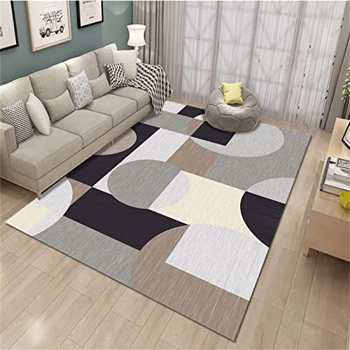 ESOUY Home Decor Accessoires Schlafzimmer Spind Teppich Grau Kaffee Farbe Geometrisches Muster Schalldichter Und Feuchtigkeitsfester Teppich Für Wohnzimmer Teppiche Und Matten 170X240CM