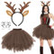 Sprinlot Rentier Haarreif Kostüm Damen, Reh Tüllrock Geweih Ohren Haarreif, Geweih Haarreif mit Rentier Gesicht Tattoo Aufkleber, Reh Kostüm Accessoires Weihnachten Karneval Cosplay, Ertong, C12