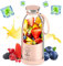 Batidora Portatil Fresh Juice, 500ml Licuadora Portátil, USB Recargable Mini Batidora, Botella Batidora Multifuncional con 6 Cuchillas, Batidora Smoothie para Viajes, Oficina, Camping (Rosa)