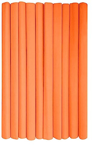 Interdruk - Crepe Paper Rolls for Kids, DIY and Decorations - Pack of 10 Reels (50cm x 200cm, 28g/m2) - 06 Dark Orange