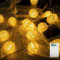 AGOTD Luce LED a Batteria, Catena Luminosa 16 Lampadario carta 3 Metri con Timer, Decorativa da Interni e Esterni, Lanterne da esterno, Lampadari di carta lucine esterno