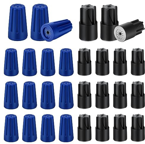BOXOB 30pcs Waterproof Wire Nuts, PVC Material, Blue, Twist Connector, Screw Terminal, IP65 Waterproof, Outdoor Construction