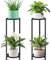 2 Livelli Supporto per Piante in Metallo, Set di 2 portapiante da esterni, Espositore Piante Stand Fiore Porta Piante da interno piedistallo, Scaffale piante porta vasi per balcone angolo giardino