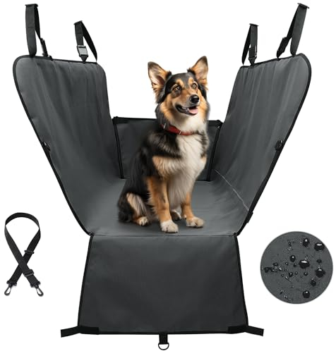 Navaris Funda de Asiento Trasero para Coche - Protector Cubre Asientos Traseros para Transporte Perro o Perros - Manta Impermeable Cubierta Protectora de Poliéster con Laterales