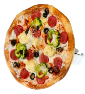 Miniblings Pizza Ring Fingerring Italien Essen Restaurant Küche Fast Food rund - Handmade Modeschmuck I Fingerring mit Motiv I verstellbar one Size