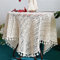 BMIDRUT Rechteckige Häkeldeckchen, Spitze, Beige, Vintage-Baumwoll-Tischdecken, Tischdecke, Tischdekoration, Hochzeit, Zuhause, Party, Dekoration, 140 x 180 cm