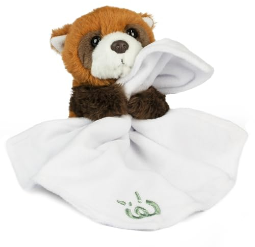 Living Nature Baby Rot Panda Stofftier Plüschtier | Inklusive Decke | Flauschiges und Kuscheliges Dschungeltier | Weiches Spielzeuggeschenk für Neugeborene und Babys | Naturli Umweltfreundlich