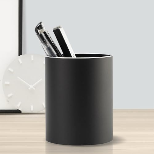 OUCONGK Metall Stiftehalter, Runder Stiftehalter Schreibtisch, 8x10 cm Schreibtisch Organizer, Kosmetik Organizer, Stifteköcher, Stifte Halterschwarz, für Büro, Kosmetik, Stiftebox, Kinder