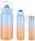 RISVOWO Gourde Sport, Bouteille d'eau 2L+750ML+300ML, 3 IN 1 Water Bottle Avec Marqueur de Temps, Gourde Plastique Sans BPA pour le Fitness, la Gym et les Sports de Plein Air