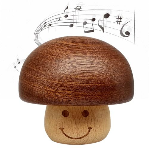 Youtang You Are My Sunshine Spieluhr Mechanismus Holz graviert Lächeln Gesicht Pilz Musikgeschenk für Frau Frauen Freunde Liebe zum Geburtstag Weihnachten Tag Jahrestag (Melodie: You Are My Sunshine)