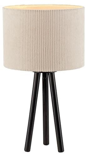Just Light. Tischlampe - H 45 cm - Beige - Schwarz - Cord - Kunststoff