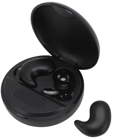 Jectse Mini Wireless Earbuds, 5.3 Headphones, Noise Cancelling in Ear Earphones, Lightweight Sleep Earbuds Earpiece with Charging Case, for for Side Sleepers for Small Ear Canal (Black)