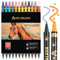 24 Colori Pennarelli Acrilici, Pennarelli a Vernice Acrilica, Pennarelli Doppia Punta, Pennarelli Indelebili per Pietra, Legno, Vetro, Ceramica, Plastica, Stoffa, DIY (1-5mm)