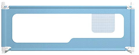 Bettgitter Zaun Absturzsicherung Geländer Kindersicherheit Leitplanke Fallbett Zaun Bettblende Universal 1,8 m 26-stufig verstellbar Nahtlos passende Matratze (Color : Blue, Size : 150 cm-1p