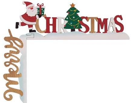 GAOSHA Decoración festiva de Navidad para marco de puerta, decoración de Papá Noel y reno, letrero de pared para colgar en las esquinas