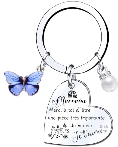 LKJHGF Cadeau Marraine Idee Cadeau Femme Porte Clef Marraine Cadeau Parrain Marraine Bapteme Cadeau Parrain Marraine Demande Cadeau Bapteme fille Cadeau Bapteme Garcon Cadeau Femme Original