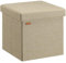 Casaria® Hocker mit Stauraum Beige Faltbar Deckel Leinen Optik Gepolstert 38x38cm Klein Schlafzimmer Wohnzimmer Flur Sitzhocker Fußhocker Polsterhocker