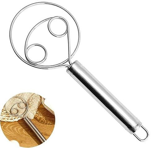 Frusta per Impasto Danese di Qualità Professionale da 6.5 Pollici - Frusta per la Cottura con Manico in Acciaio Inox - Frusta da Cucina per Impasti Danesi e Pane, Accessori per Cucina (Regular)