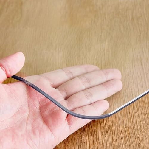 Eiauiuo Tischdecke PVC Wasserdicht Tischfolie Transparent Glasklar Folie 1mm & 1.5mm Durchsichtige Tischschutzfolie Fettdicht Tisch Matte Hitzebeständig Tischunterlage Kratzfeste Schutzfolie für Tisch