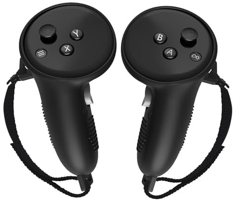 Alriedy Grips Strap Für Meta Quest 3 Controller, Zubehör Für Meta Quest 3S/Quest 3, Silikon Hand Grip Protector Mit Knöchelriemen Und Akkuöffnung, Kompatibel Mit Meta Quest Pro Controller
