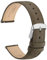 WOCCI 16mm Grace Uhrenarmband für Damen, Top Grain Leder, Schnellverschluss, Silberner Schnalle (Elefant Grau)