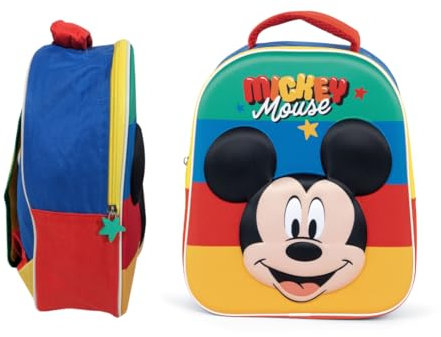 mybagstory Mickey Mouse - Mochila infantil multicolor - Escuela - Kindergarten - Mochila mixta - Correas ajustables - Idea de regalo - 32 cm, Mickey Mouse - Multicolor, enfant