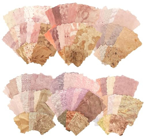 Acidea 168 Blatt ScrapbookPapier, 6er Pack geprägtes strukturiertes Papier sortiertes Set, Vintage Scrapbooking Papier für DIY Junk Journal Scrapbooking Collage Karte Verzierung Materialien