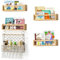 ZYNERY Floating Nursery Book Shelves for Wall, Pack of 4 Wood Nursery Versatile Floating Shelves, Natural Wood Wall Bookshelf for Kids Room Bedroom,Toy Storage