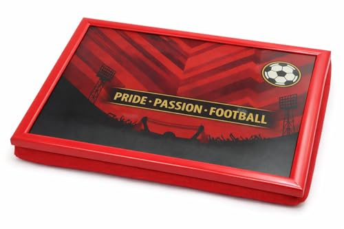 Cushioned Football Lap Tray, Red Stadium Design, 44 x 32 cm | Red stadium design, cushioned base, 44 x 32 cm, for TV dinners, snacks, laptops and football gifts