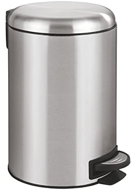Papelera Leman de acero inoxidable con pedal 12 L, de Wenko, 22703100