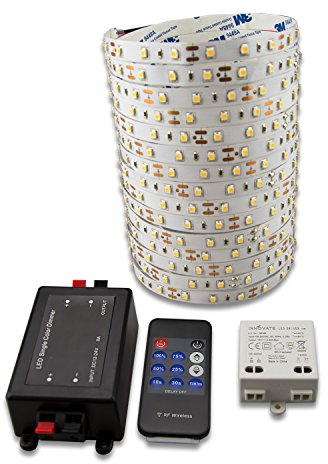 Innovate® LED Strip 2M SET | 12V | 4,8W/m | inkl. Funkdimmer mit Nachlaufsteuerung + Trafo Mini Transformator für LED Stripes | Driver | Netzteil | Flexband | Streifen |