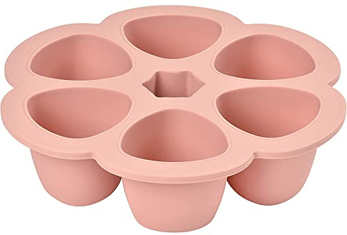 BÉABA, Contenedores Multiporciones en Silicona, Primera Calidad, Resistencia Térmica Extrema, Horno y Microondas, 6 compartimentos, Hermética, Fabricado en Italia, 6 x 150 ml, Rosa