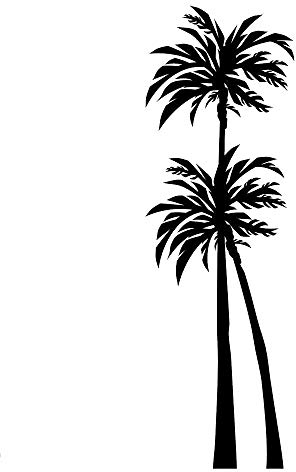 Wiederverwendbare Schablone Exotic Palms, A3, A4, A5 und größere Größen, Wanddekoration, Shabby-Chic/T30 (selbstklebende Folien-Schablone, XL-Größe 100 x 280 cm)