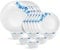 Cello Opalware Dazzle Series Blue Swirl Dinner Set, 18 Units | Opal Glass Dinner Set for 6 | Light-Weight, Daily Use Crockery Set for Dining | White Plate and Bowl Set