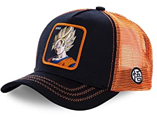 Tracker Kappe Herren Dragon Ball Z, Cap Herren, Goku Saiyajin, Langlebig, Schwarz, Einheitsgröße