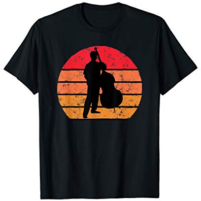 Kontrabass Double Bass Sunset Vintage Silhouette Tshirt