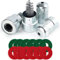 2 pcs Battery Terminal Cleaners, Plus 12 pcs Battery Terminal Anti-Corrosion Fiber Washers (6 Red & 6 Green) for Car Marine Battery