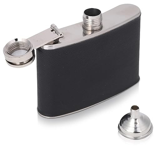 Flasque Alcool, Flasque Alcool avec Entonnoir 120ml, Flasque À Alcool en Acier Inoxydable, Hip Flask Flasque de Whisky Portable en Acier Inoxydable pour Hommes Voyage, Pêche, Camping et Escalade