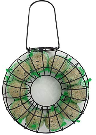 Meisenknödelring befüllt mit 10 Meisenknödel aus Metall mit Haken