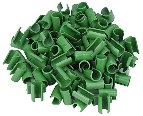 50Pcs Garden Trellis Connector Clip Green (Cross,11mm) | Climbing Rattan Stent Accessories Stake Cross Clip for Tomato Cage Plant Stakes